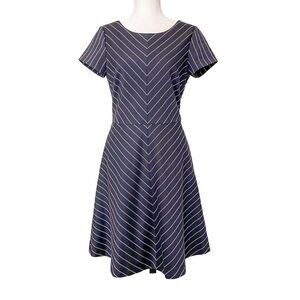 BROOKS BROTHERS Navy/Red Chevron Dress, Size 6